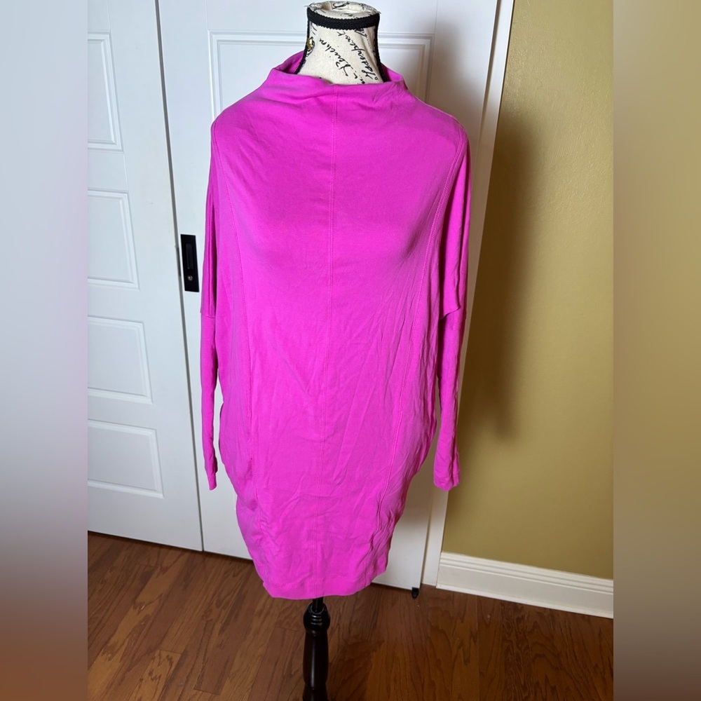 Daily Practice by Anthropologie Long-Sleeve Pink Mock-Neck Knit Mini Dress - Picture 4 of 9